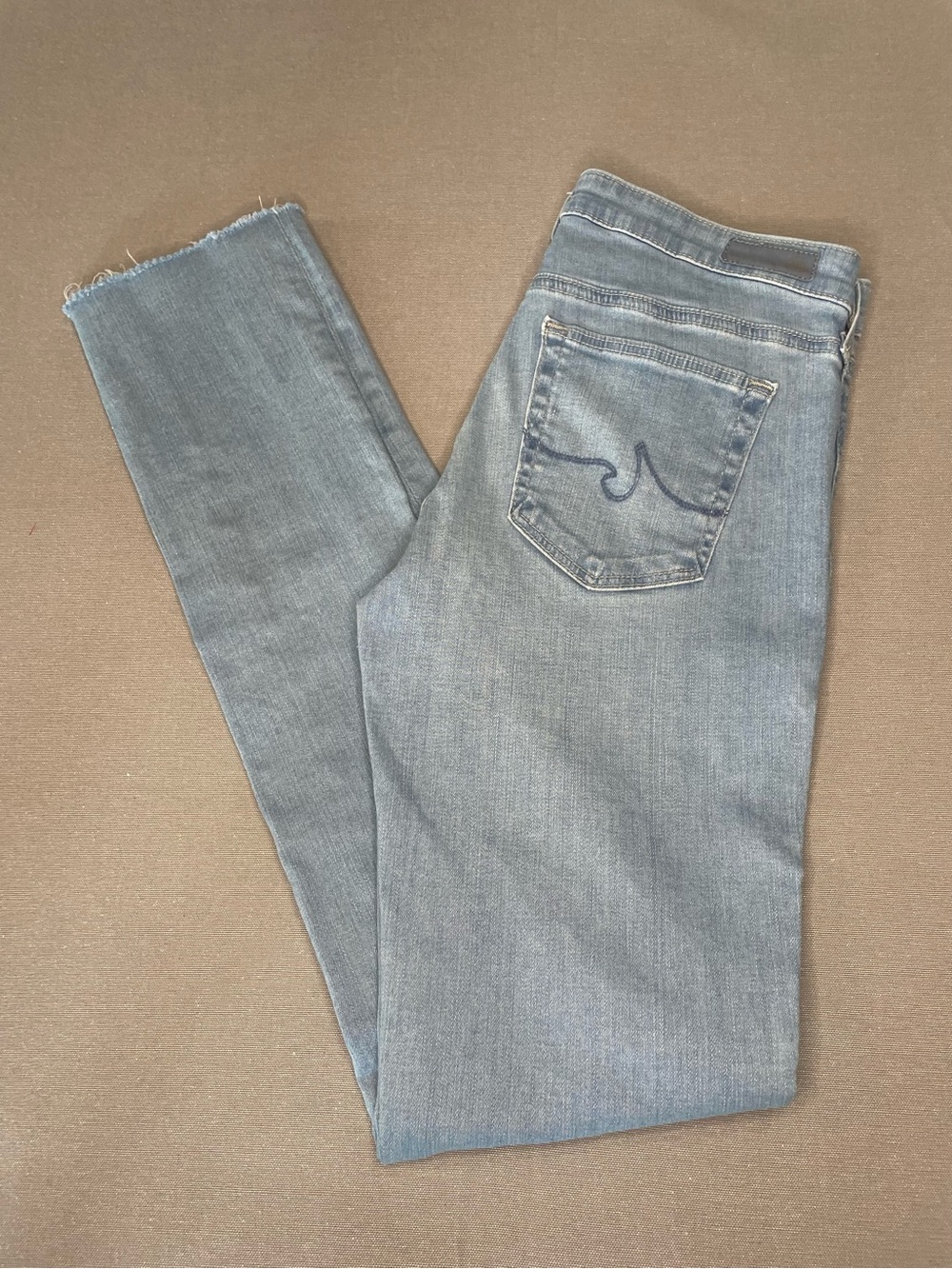 Ag Adriano Goldschmied Light Blue Harper Essential Straight Cigarette Jeans